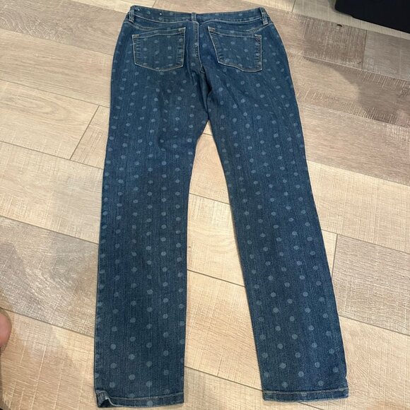 LOFT WOMENS SIZE 4 SKINNY POLKA DOT DENIM JEANS - Picture 10 of 10